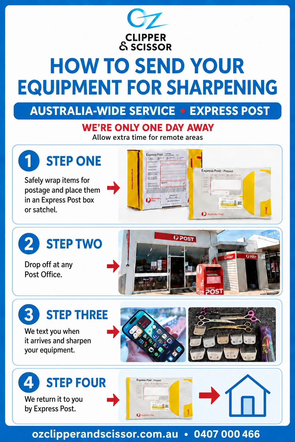 How to send your equipment for sharpening